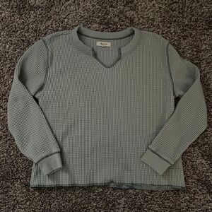 Madewell green waffle top women’s size Small